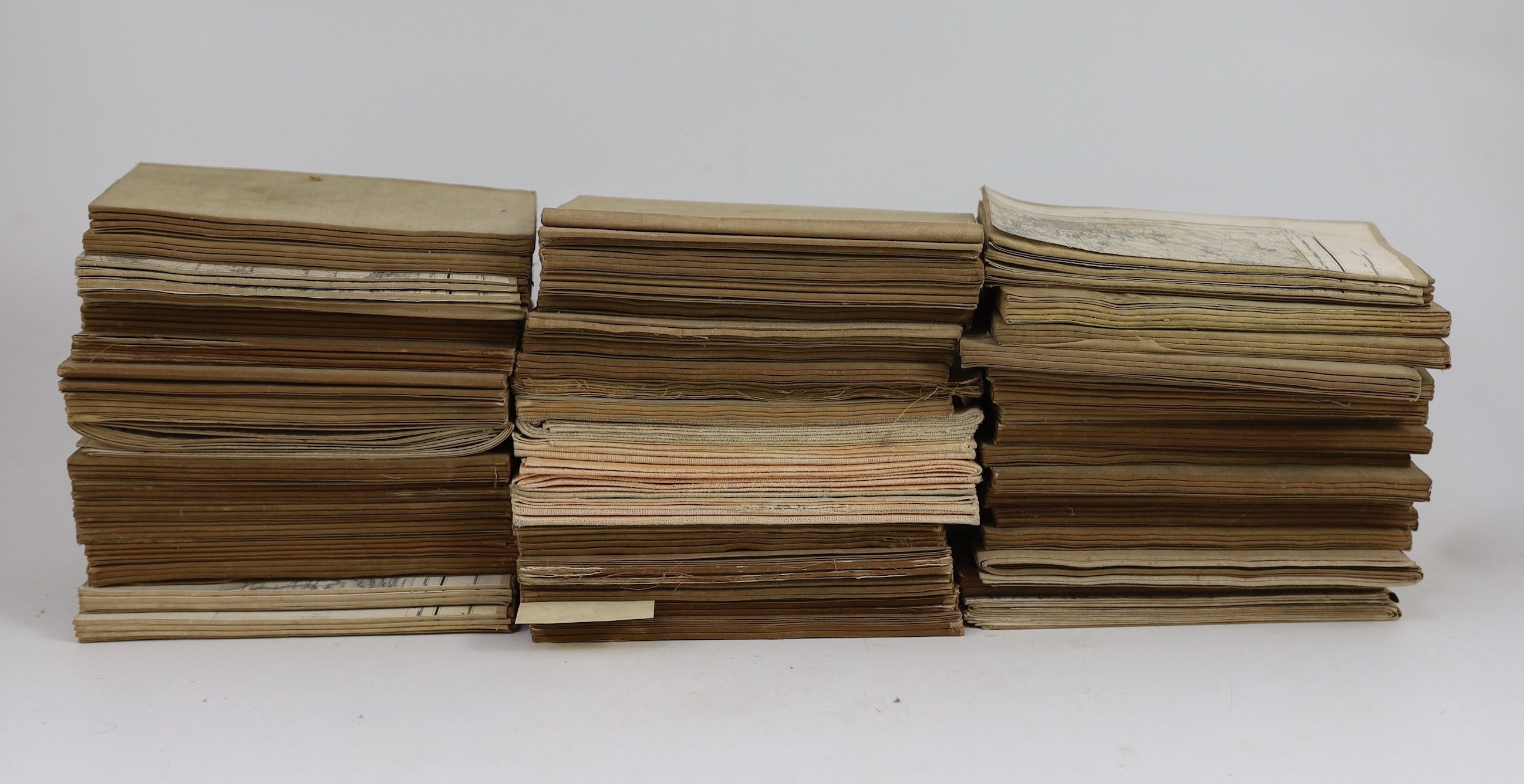 Picquet, Charles - France, an incomplete set of 53 engraved linen backed folding maps, including those numbered 1-8, 10-15, 22, 30, 32, 36-38, 43-45, 54-55, 64-65, 66, 68, 70, 80, 82-85, 95, 97-100, 114-115, 140 and 151,